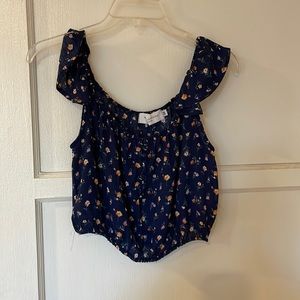 Blue floral crop top